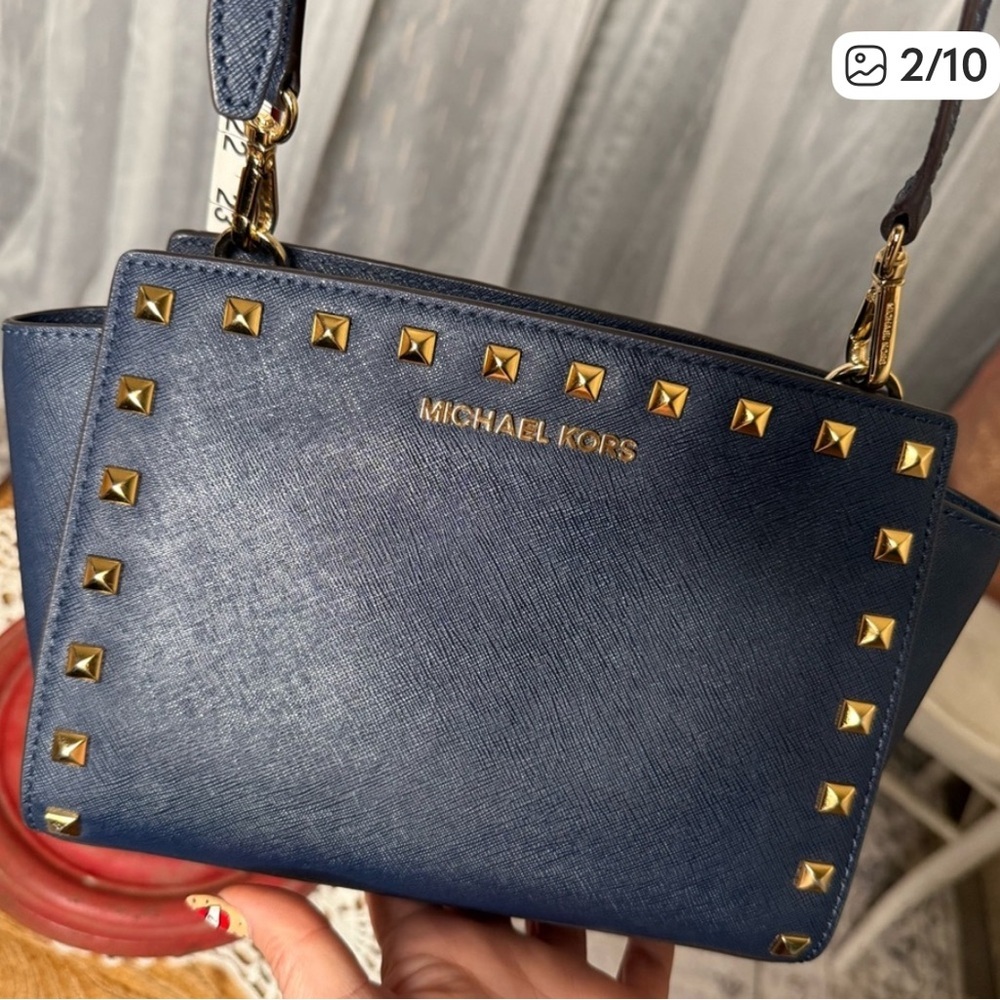 Michael Kors Navy Blue Studded Women's Bag  EUC